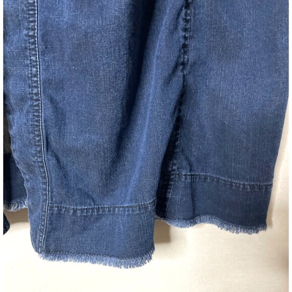 Eileen Fisher Organic Stretch Cotton Denim Jacket Cardigan Boho Women's Size M - Picture 6 of 8